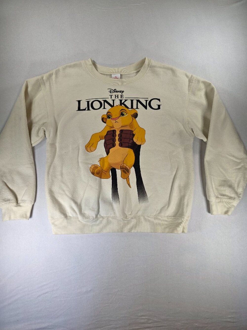 Vintage 90s Disney The Lion King Simba Graphic Sweatshirt Unisex White Size Lg